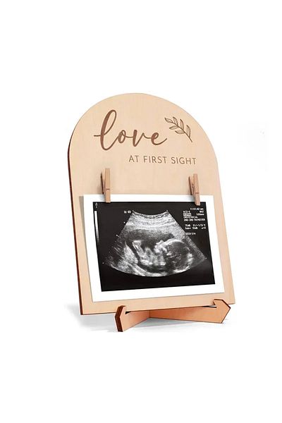 Choice Photo frame Wooden Ultrasonic Photo Frame Fashion Double-sided Logo Announces Pregnancy or Baby Birt