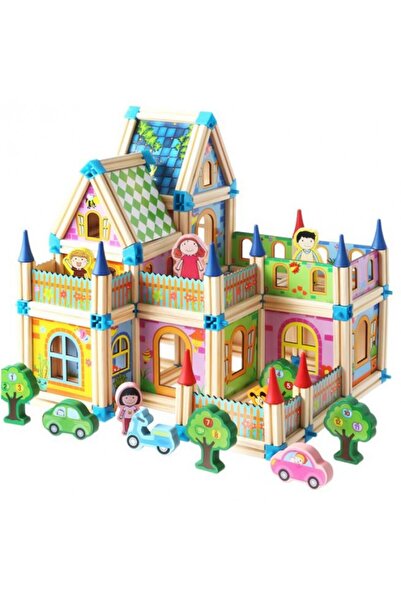 SDX Market Joc educativ de construcție din lemn Micul Arhitect - 128 de piese