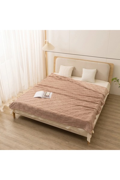 Home Box Cloud Sculpted Rabbit Fur Single-Layer Twin Blanket - 150x200 cm
