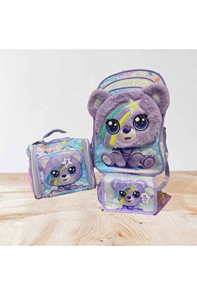 cosmic kırtasiye Chimola School Bag Purple Teddy Bear Set