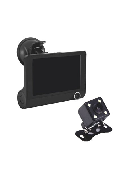 FOXMAG24 Cameră video triplă auto FULL-HD, 3 camere - față/spate/interior, ecran de 4 inch