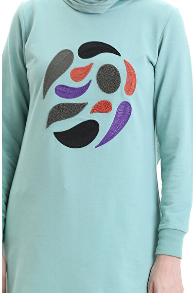 sefamerve Ribbed Slit Araboy Tunic 9117-03 Green