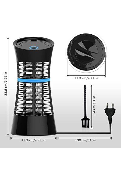 OEM Lampă UV pentru protecție împotriva țânțarilor, plastic, neagră, 23,5x11,3 cm