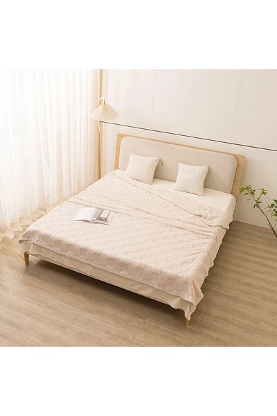 Home Box Cloud Sculpted Rabbit Fur Single-Layer Twin Blanket - 150x200 cm