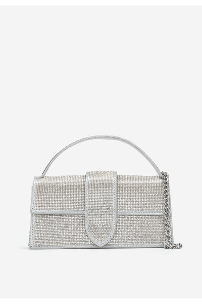 B T Shoes Stribrná obálková kabelka Eleganza