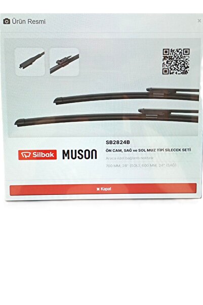 Silbak FORD C-MAX 2012 ÖN SİLECEK SÜPÜRGE TAKIMI MUZ TİPİ (SOL 700MM - SAĞ 600MM) - GM5J S17528