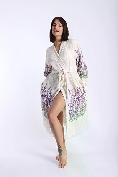 SEMTEKSTİL ملابس الشاطئ من الموسلين 100% قطن مع جيوب كيمونو بورجوندي