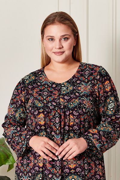 Ferace Women's Plus Size Ethnic Pattern Robe Dress