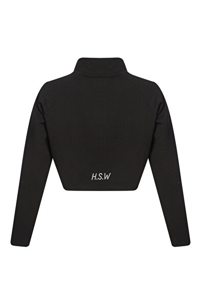 hummel Tech Kadın Siyah Bisiklet Yaka Sweatshirt