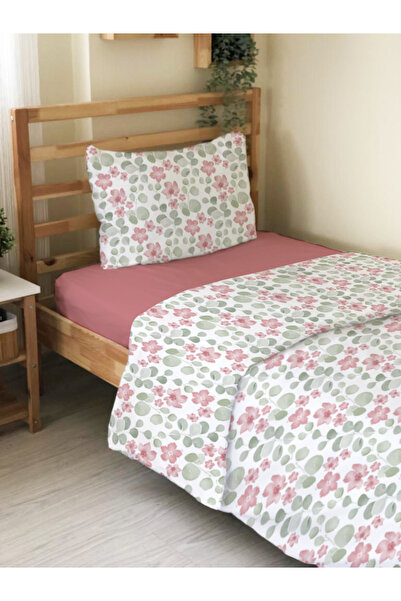 Evmila Çiçek Desenli Çarşafsız 2'li Takım Baskılı Tek Kişilik Nevresim Takımı...