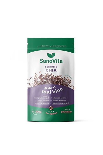 Sano Vita Semințe de chia, Sanovita Zipper, 200 g