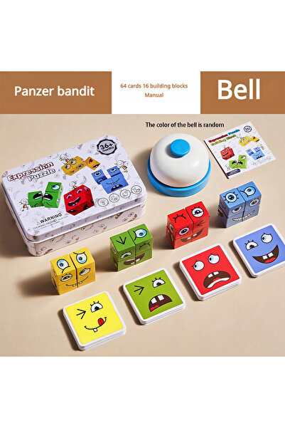 Choice مجموعة من 1 مكعبات بناء متعددة الألوان، ألعاب ألغاز خشبية على شكل وجه ...