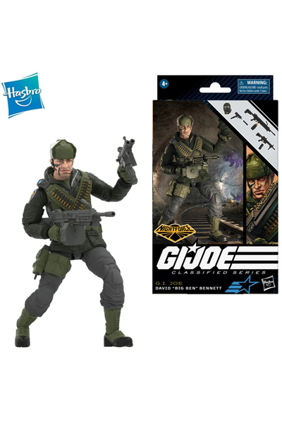 Hasbro ساعة بيج بن 077 متوفرة في المخزون من جي آي جو، سلسلة جي آي جو المصنفة، 6 بوصات، 077 نايت فورس، ديفيد بيج بن بينيت، أكتي