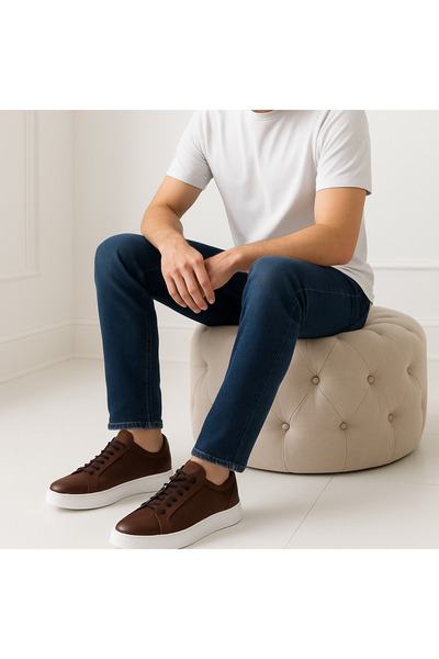 Growish Gre0065-7 Genuine Leather High White Eva Sole Does Not Smell Brown Sneakers Shoes