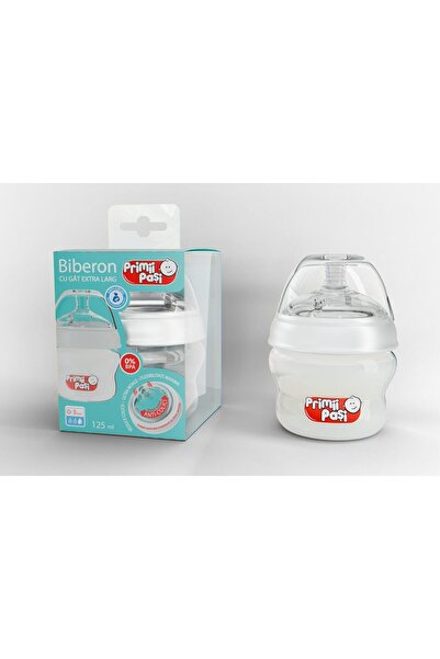 Primii Pasi Extra Wide Neck Bottle, 2-Valve Anti-Colic Nipple, 125 ml, Primii...