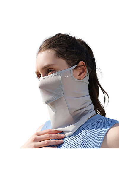 Choice قناع حماية كامل الوجه من الشمس من الحرير الجليدي الرمادي، أقنعة رياضية...