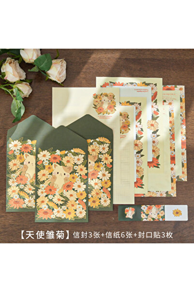 Choice6 مجموعة ورق خطابات F 6 + 3 مظاريف، مخطط، لوازم مكتبية، رسالة، رأسية