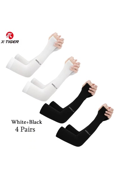 Choice 03 X-TIGER 4 أزواج من أكمام ضغط الذراع الرياضية لكرة السلة وركوب الدرا...