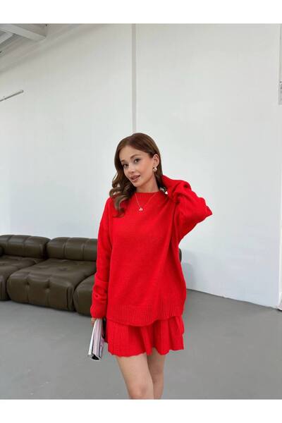 LOKADI Women's Knitwear Sweater-Skirt Double Set