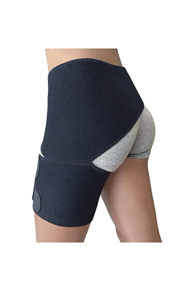 Choice دعامة الورك سوداء مقاس واحد لتخفيف آلام عرق النسا - كم ضاغط للفخذ مع د...