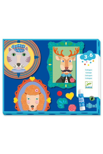 djeco Set creativ colaje Portrete de familie, Djeco, varsta 3 - 6 ani, Baiat, Fata