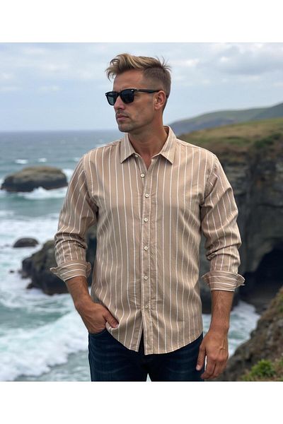 ENZİM JEANS Long Sleeved Striped Shirt