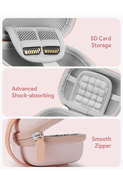 Saharaz Camera Case,Travel Carrying Cute Case Bag Small,Concealable Strap Design,Upgraded Shock Protection