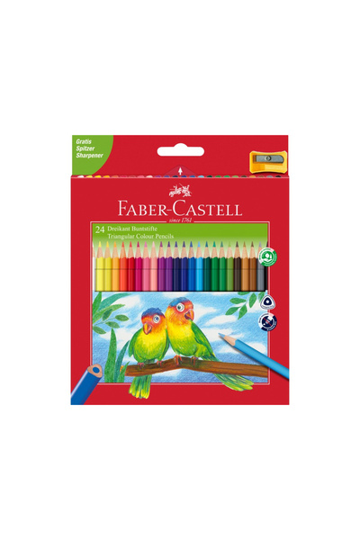 Faber Castell Triangular colored pencils + sharpener Faber-Castell 24 colors/set