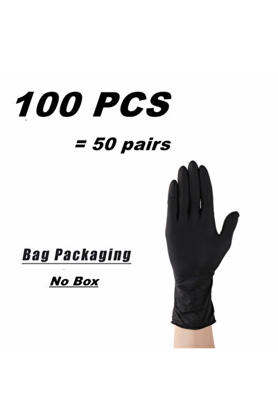 Choice قفازات النتريل السوداء مقاس L، 100 قطعة، 20/50/100 قطعة، قفازات عمل سم...