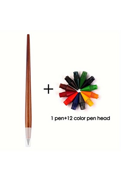 Choice مجموعة أقلام بنية مكونة من 13 قطعة، قلم رصاص دائم للكتابة غير محدود، ق...