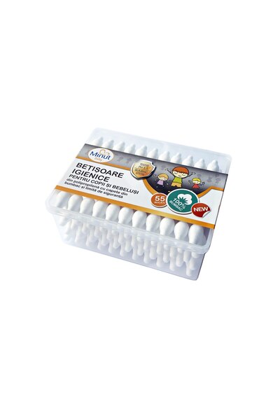 InnovaGoods Minut Baby Hygienic Cotton Swabs for Children and Babies 55 pcs/box