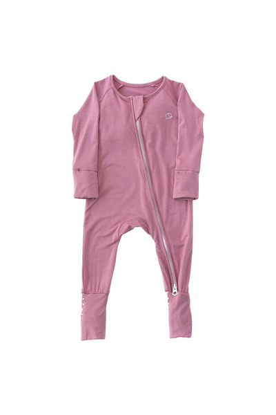 Anvi Baby Organic Solid Zipper Sleepsuit - Purple_0-3M
