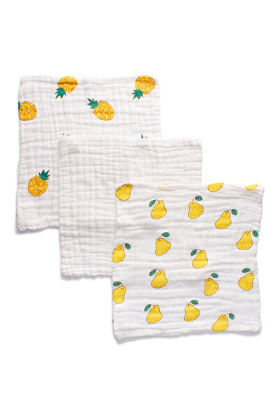Anvi Baby Organic Muslin Face Cloth 3pc - Quite A Pear