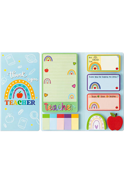 Choice4 مجموعة ملاحظات لاصقة بموضوع يوم المعلم بألوان قوس قزح، هذه المجموعة م...
