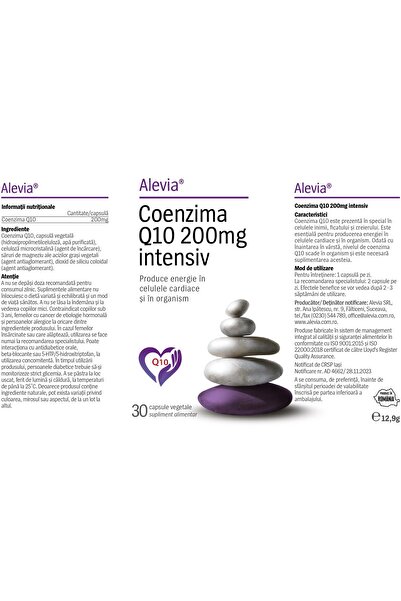 Alevia Coenzyme Q10 200 mg Intensive, Alevia, 30 Vegetable Capsules
