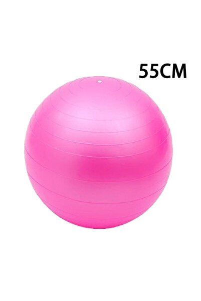 Choice كرة تمارين اليوجا الوردية مقاس 55 سم، كرة سويسرية لدعم توازن اليوجا وث...