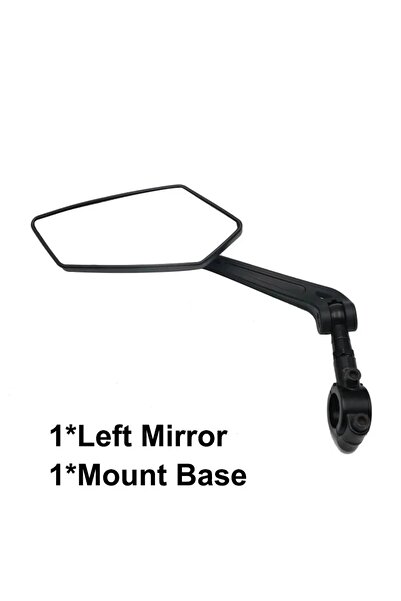 Choice مرآة الرؤية الخلفية للدراجة RIDERACE اليسرى فقط، مرآة رؤية خلفية شفافة للدراجة، عاكس رؤية خلفية واسع النطاق، قابل للتعديل