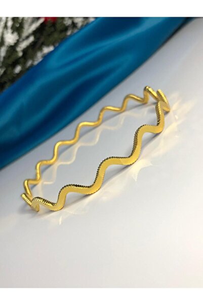 vogutima jewelery&silver by timuçin mavili 24 Ayar Altın Kaplama 2.5 Mm Zigzag Model Düğün Nişan Söz Bilezik