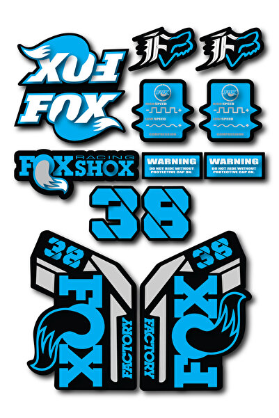 ca kay bu Fox 38 Bisiklet Maşa Sticker Seti – 15 Parça | Fox Racing Shox Etik...