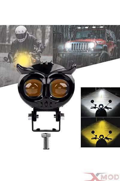 XMOD Sis Farı Motosiklet Off Road 12volt Metal Led Far Çift Renk 1 Adet