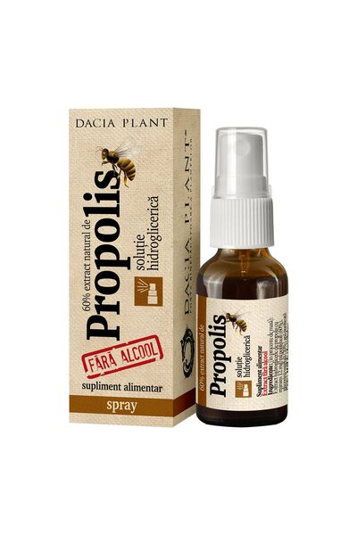 Dacia Plant Tinctură spray cu propolis glicolic fără alcool, 20 ml, Dacia Plant