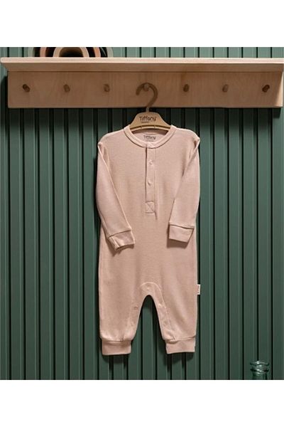 Tiffany Bamboo Unisex Baby Jumpsuit Without Booties Beige 65004