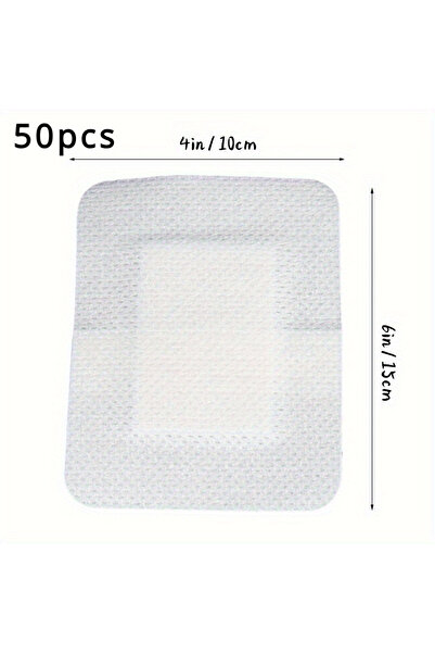 Choice رقعة شاش بحافة قابلة للتنفس كبيرة الحجم، 50 قطعة، ضمادة جروح ذاتية الل...