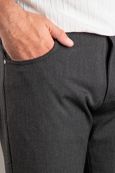 ZEKİ ÖZER Men's Anthracite Flexible Linen Pants