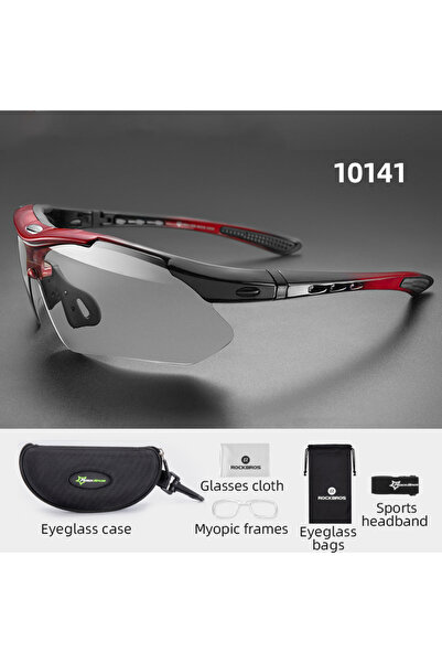 ROCKBROS نظارات شمسية رياضية فوتوكروميك 10141 لركوب الدراجات للرجال والنساء