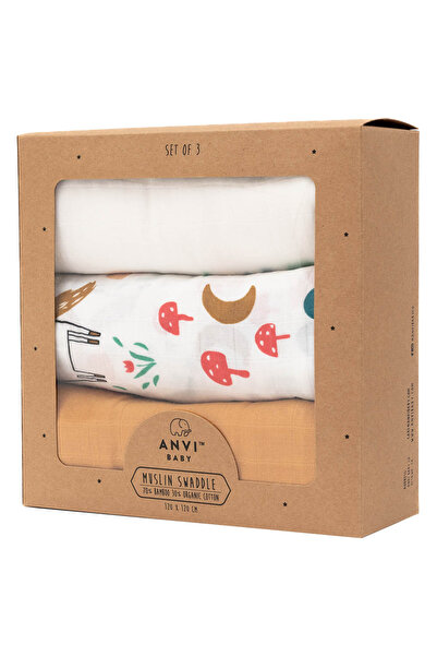 Anvi Baby Unicorn Dreams Bamboo Swaddle 120x120cm - Pack of 3