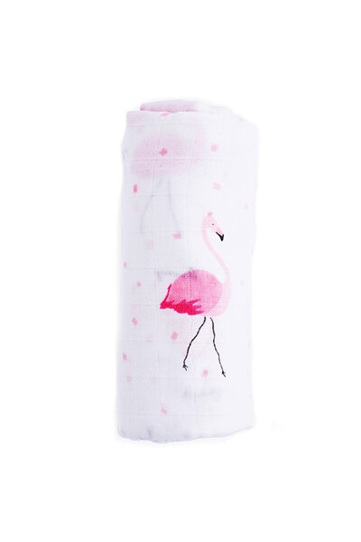 Anvi Baby Organic Bamboo Muslin Swaddle Wrap - Flamingo