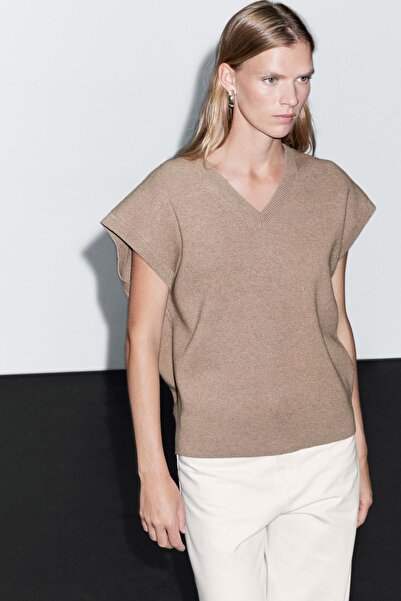 Massimo Dutti Yün karışımlı triko yelek