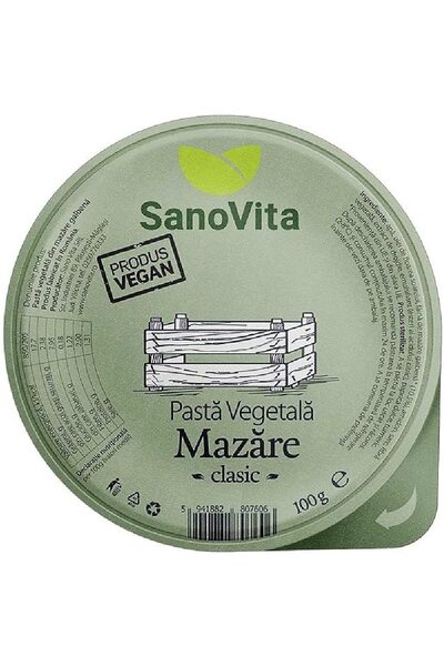 Sano Vita Yellow Pea Vegetable Pâté, 100g, SanoVita