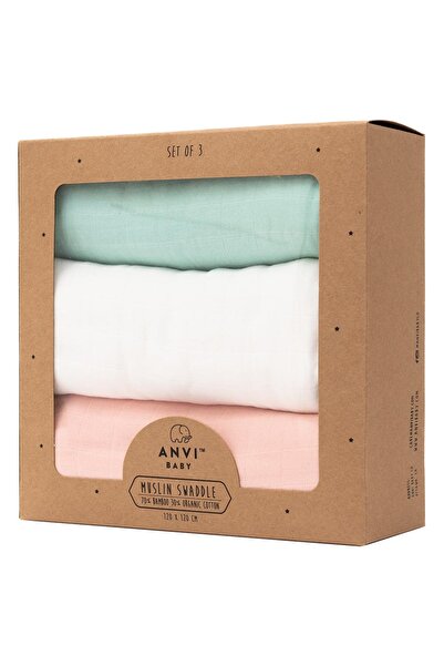 Anvi Baby Pastel Perfection Bamboo Swaddle 120x120cm - Pack of 3